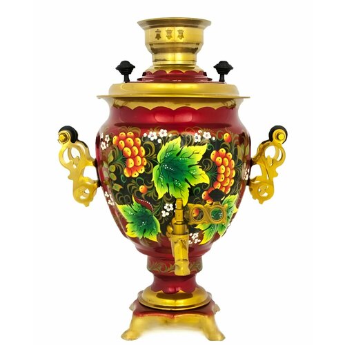 Самовар электрический 3 литра с художественной росписью Кленовые листья автоотключение 20900₽