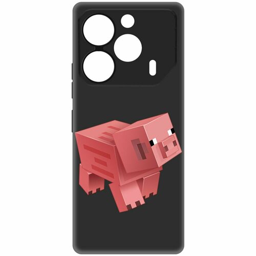 Чехол-накладка Krutoff Soft Case Minecraft-Свинка для TECNO Pova 6 черный чехол накладка krutoff soft case minecraft алекс для tecno pova 6 черный