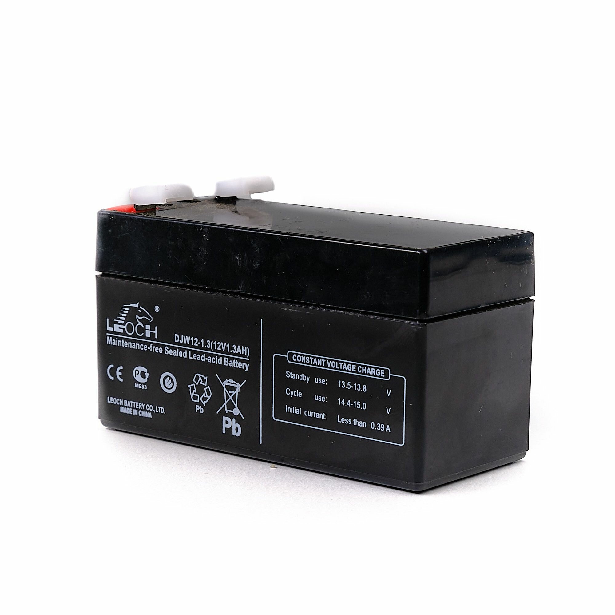 Аккумулятор Leoch DJW12-1,3 (12В, 1.3A/ч) для сигнализации, эхолота, насоса, кассы, фонарика, детского мотоцикла