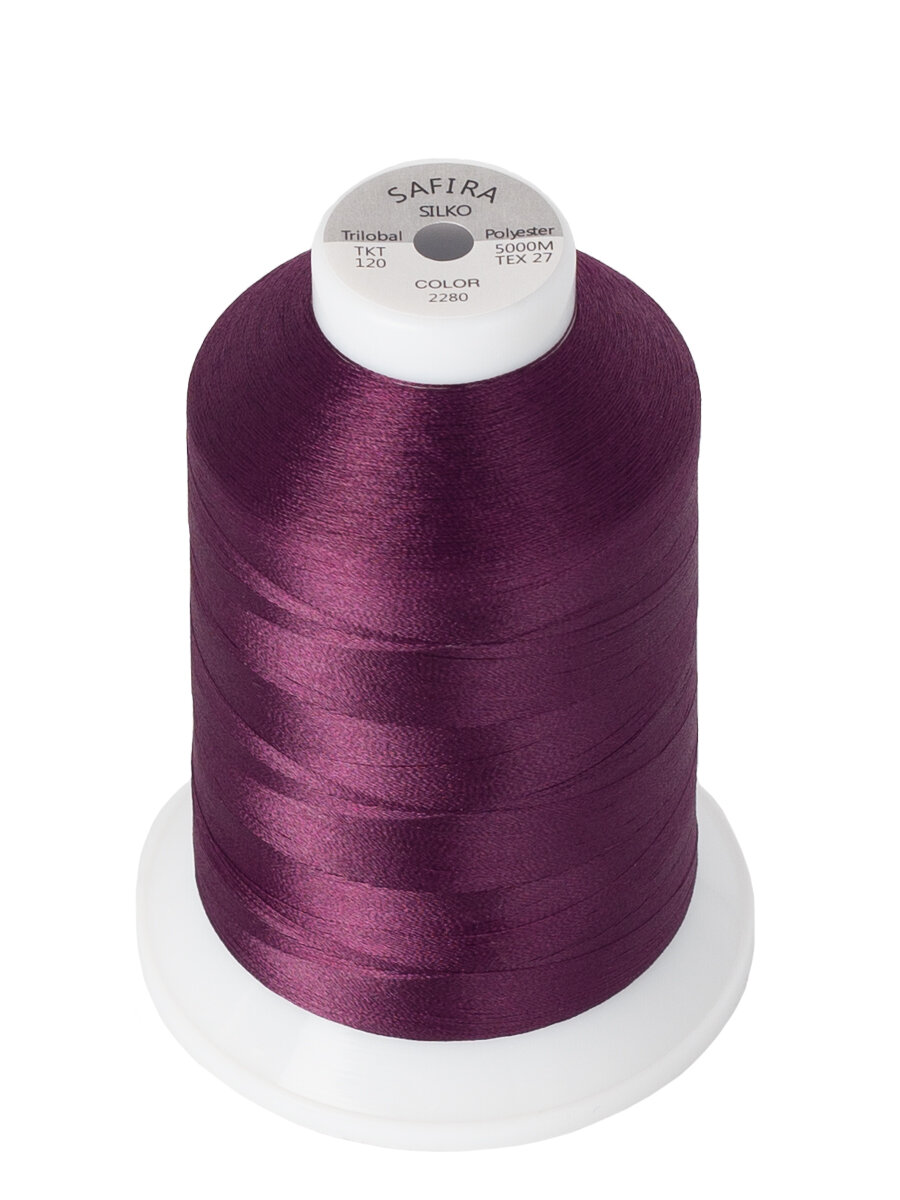 Нитки швейные для вышивания SAFIRA 120D/2, 5000м — фото 1
