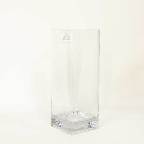 Ваза стеклянная прозрачная Пейто 30 см / Ваза для интерьера, для декора