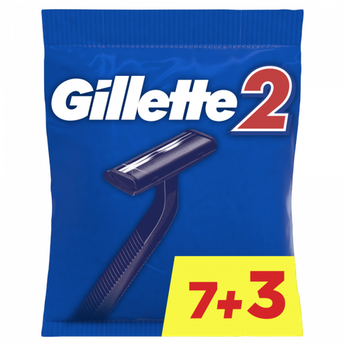 Procter&Gamble Бритвы одноразовые Gillette2 для мужчин 10 шт многоразовый бритвенный станок gillette blue2 plus 3 шт