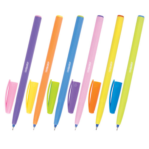 Ручка шариковая масляная пифагор Softy, синяя, корпус ассорти, узел 0,7 мм, линия письма 0,35 мм, 143020, 50 штук в упаковке