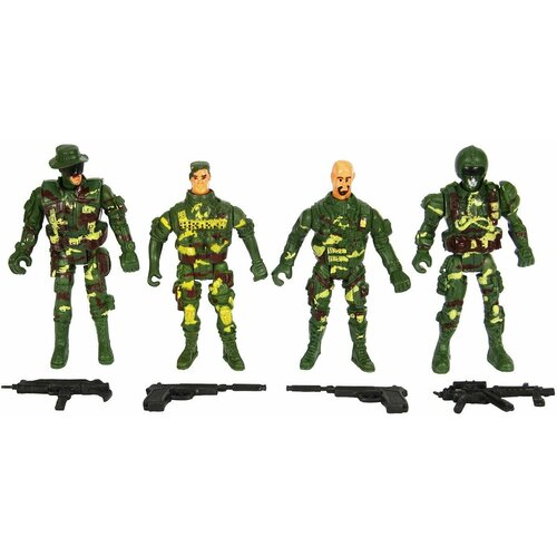 Набор из 4-х фигурок (10см) солдатов набор игровой из 5 фигурок пожарных с подвижными конечностями пож станцией и аксессуарами 3102 97