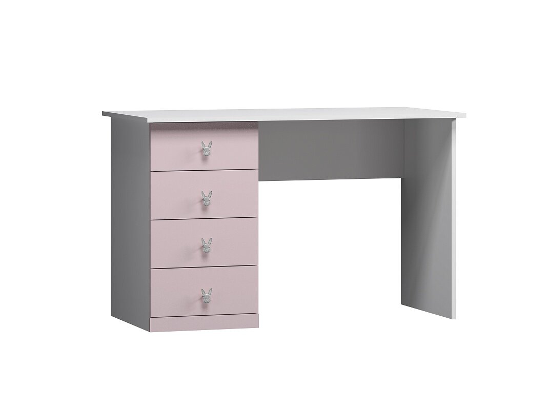 Детская стенка Банни-10 Розовый Лайт 255x60x210 со шкафом со столом