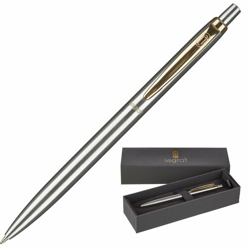 Ручка шариковая автоматическая Legraf Le Mans,0.5мм, син, сереб. кор, зол. клJT