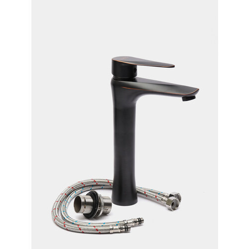 Смеситель для раковины псм-профсан PSM-301-6 STEEL высокий тип см-умоцба Черный-бронза 15810₽