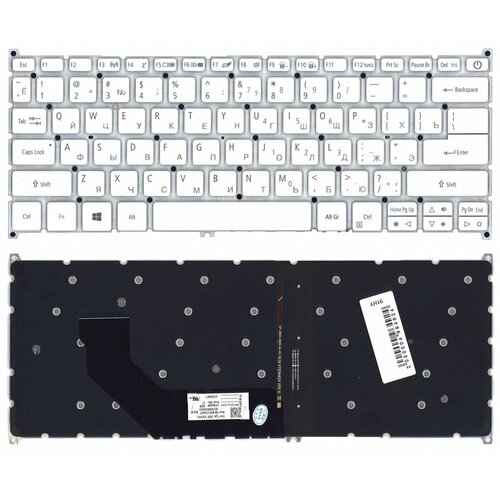 Клавиатура для Acer Aspire S13 S5-371 серебристая с подсветкой клавиатура для ноутбука acer aspire s13 s5 371 черная с подсветкой