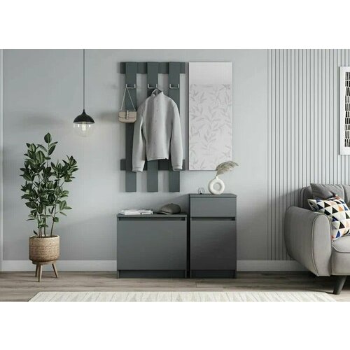 Прихожая темно-серая графит 90x120x35 13300₽