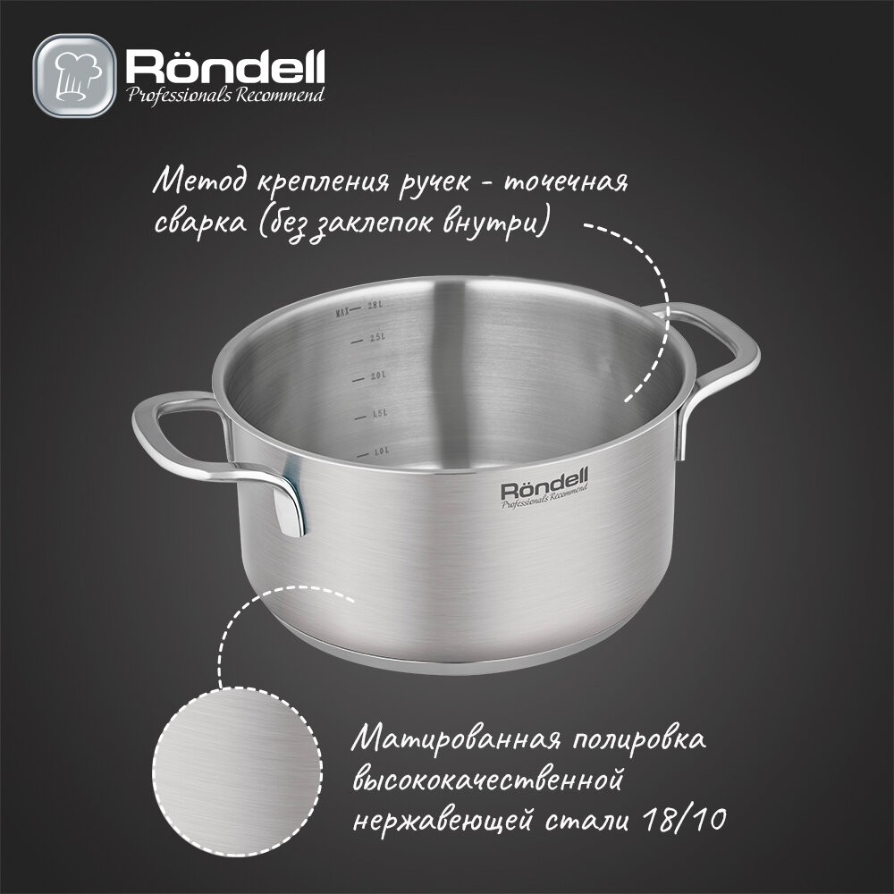 Кастрюля с/кр 24 см 4,8 л Modern Rondell RDS-1748