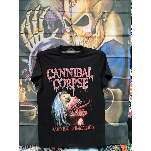 cannibal corpse tracksuit set cannibal corpse male sweatsuits jogging sweatpants and hoodie set style Футболка Бункер Cannibal-Corpse-152, размер 52, черный