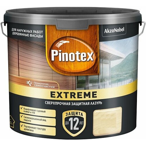 Лазурь для Дерева Pinotex Extreme 0.9л Палисандр, Полуматовая, Cверхпрочная на Гибридной Основе для Наружных Работ / Пинотекс Экстрим.