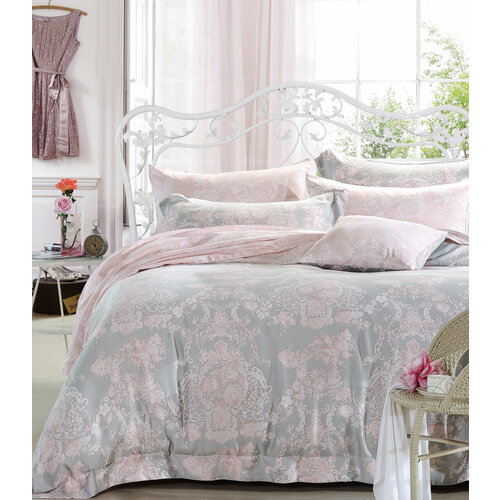 Постельное белье, тенсель, семейный, 2 пододеяльника, дуэт, 4 наволочки