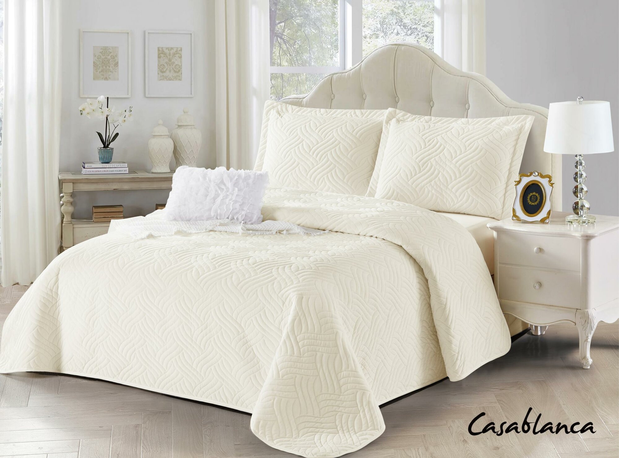 фото Велюровое Покрывало Танго Casablanca, евро, размер 230х250 см, 2 наволочки 50х70 см