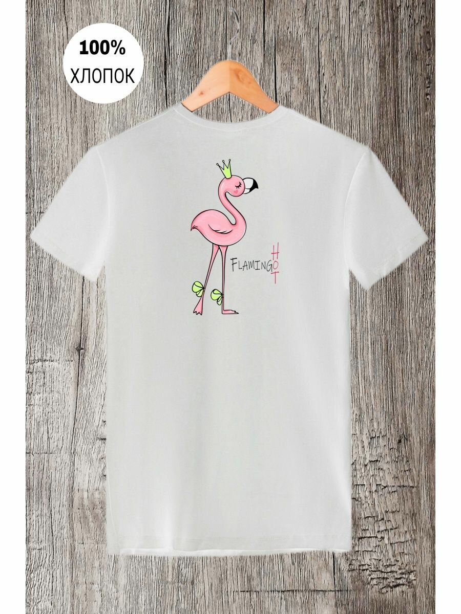 Футболка фламинго розовый птица flamingo