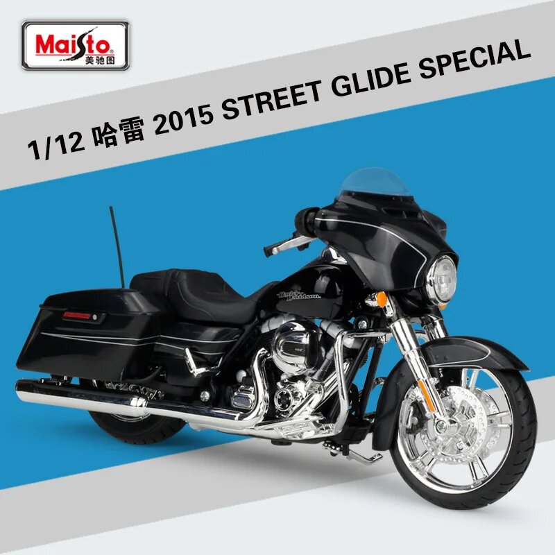 Maisto 1:12 Harley-Davidson 2015 Street Glide из металла, Черный