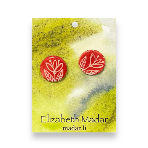 Серьги DARIDARI, красный, бежевый