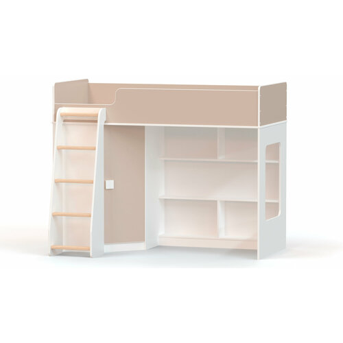 Кровать-чердак с угловым шкафом Ridgimmi 22 белаякапучино 27530₽