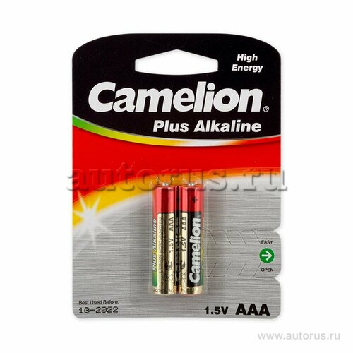 Батарейка алкалиновая camelion plus alkaline aaa 1,5v lr03-bp2 батарейка lr03 camelion lr03 bp2 2 шт