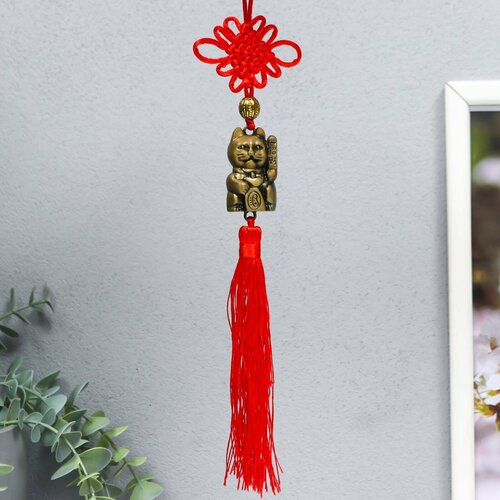 Подвеска Манэки-нэко с узлом счастья 24х27х18 см 2шт 544₽