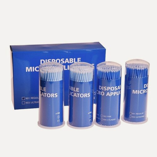 Изображение товара REGULAR (2.5mm )Набор 4 уп Микробраши косметические : Аппликаторы стоматологические , Также для наращивания ресниц , В комплекте 4 уп ; 1 уп : 100шт . от Incidental