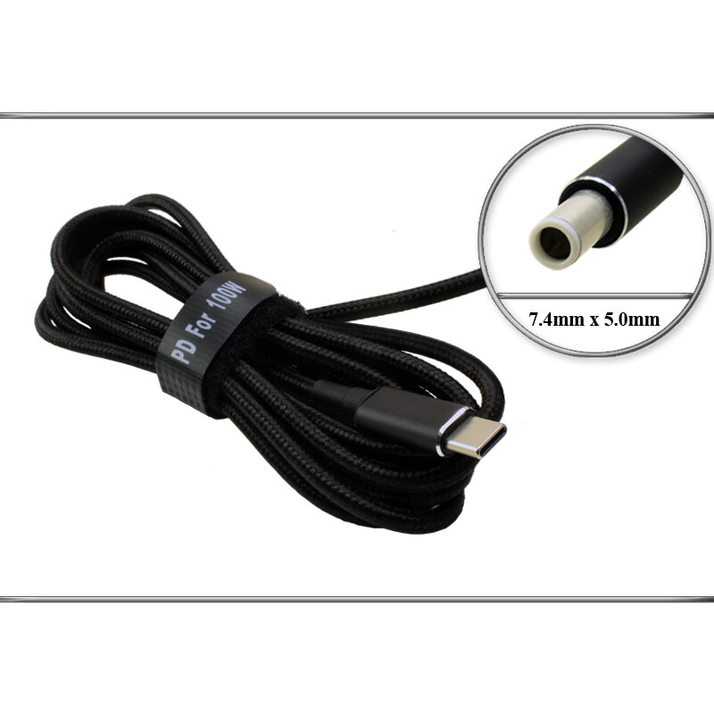 Переходник (конвертер) USB Type-C male - 19V - 20V 7.4mm x 5.0mm кабель для зарядки ноутбука Dell от адаптера (блока) питания или powerbank