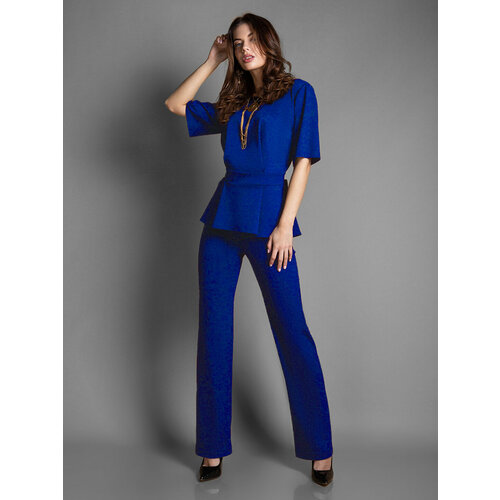 Комплект одежды Modami24, размер 44, синий жакет свободного кроя с асимметричным низом