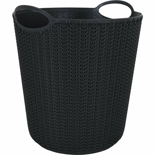 Корзина для мусора Вязание 26x29x26 см 10 л цвет графит 1052₽