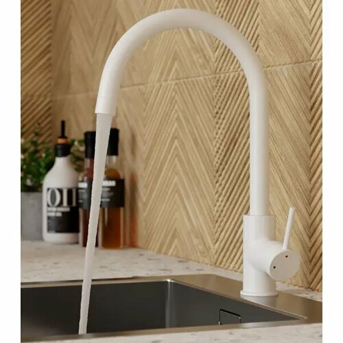 Смеситель кухонный Delinia Loa высота 25 см цвет белый 12896₽