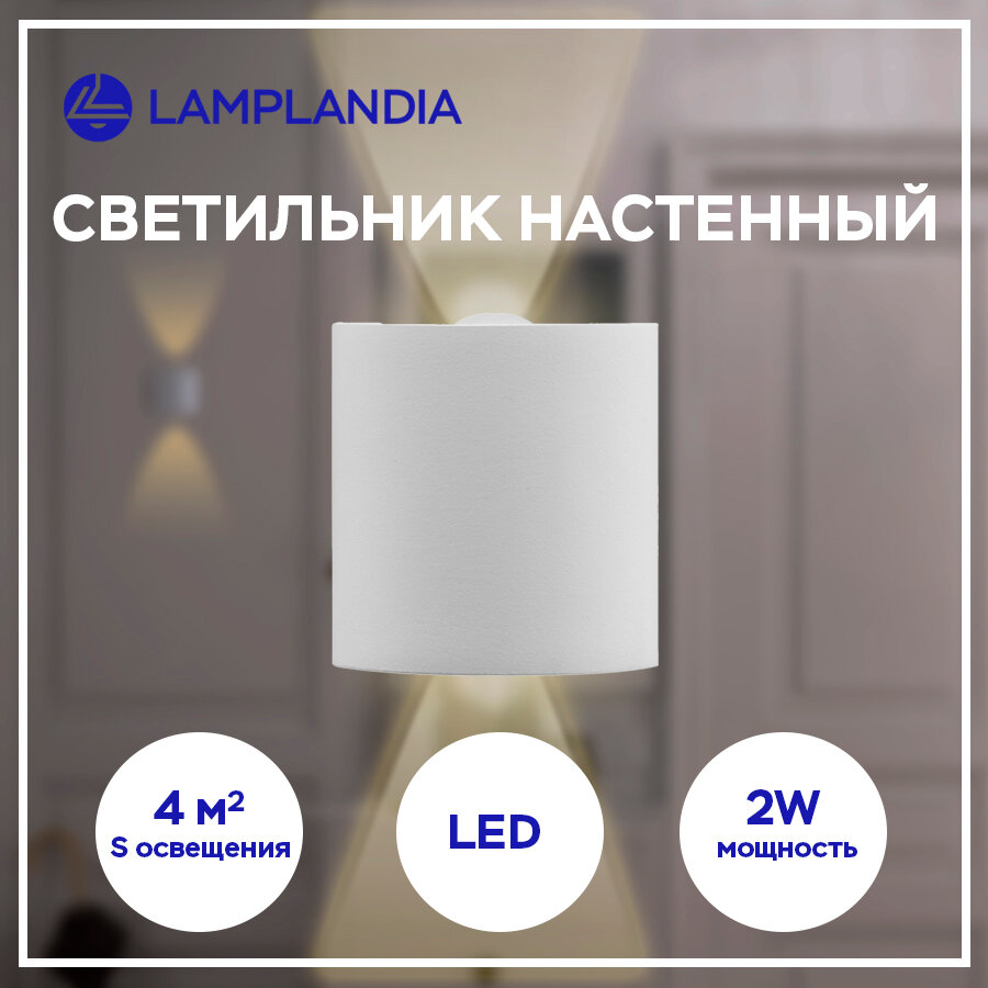 Светильник настенный светодиодный Lamplandia L1429 ALTER NEW, LED 2*1Вт, серый
