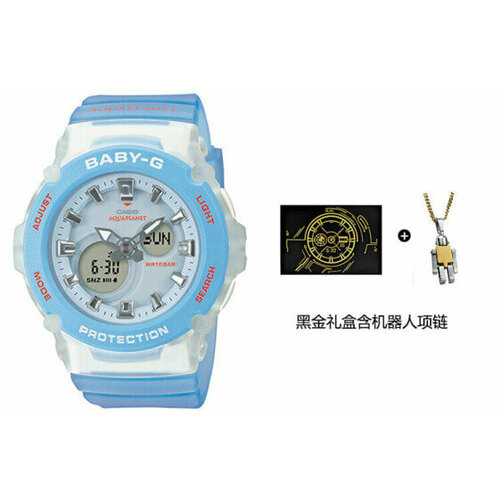 наручные часы casio baby g bga 290 1a черный золотой Наручные часы CASIO, голубой