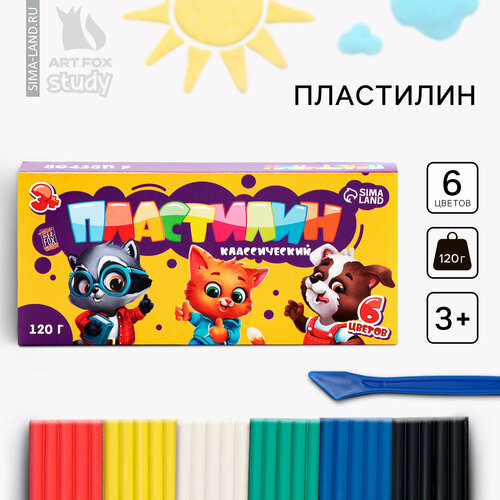 Пластилин 6 цветов мягкий 120 г 1 сентября 356₽