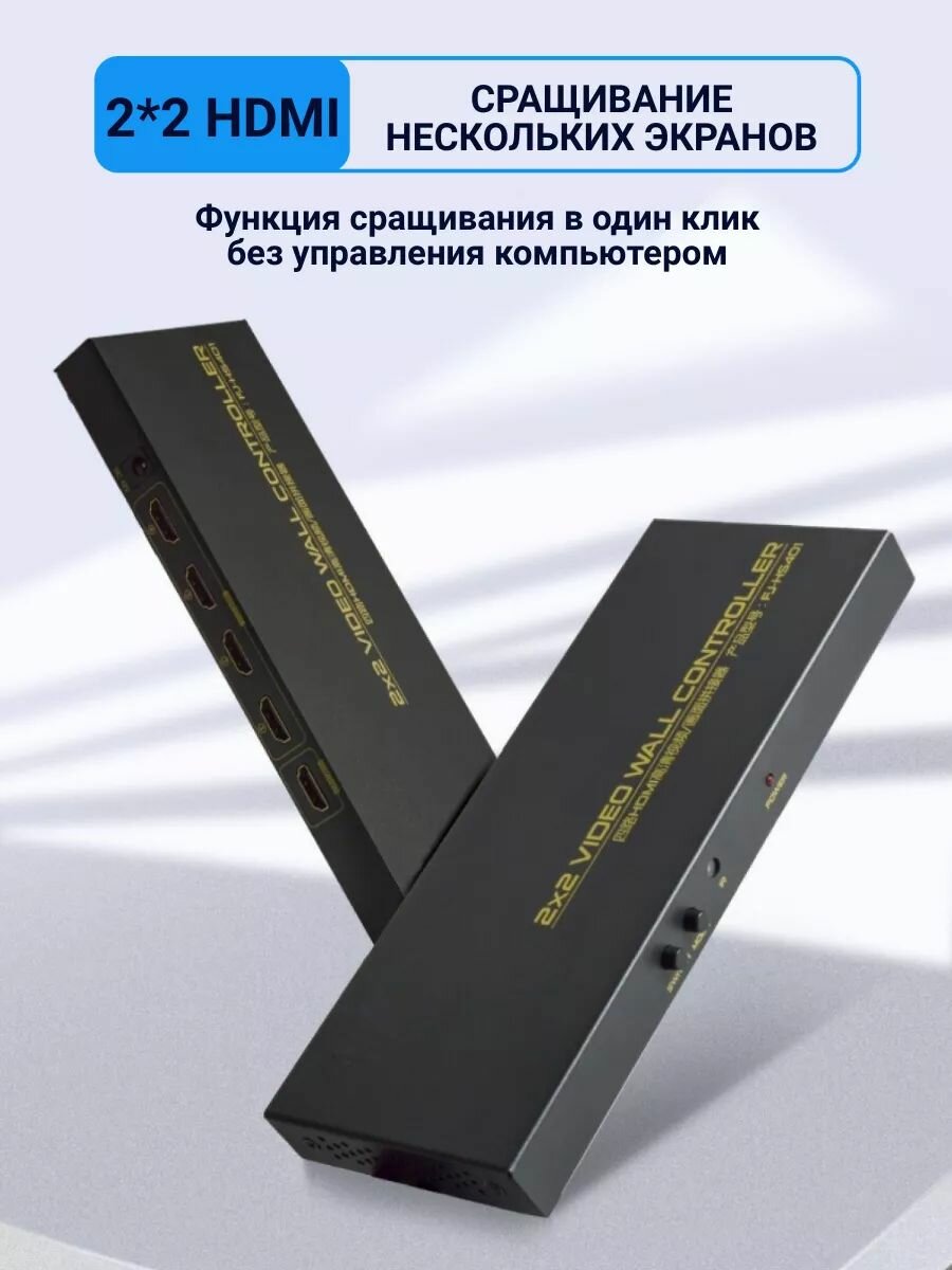 HDMI видеостена 2x2, два на два свитчер сплиттер. Модель 2023 года