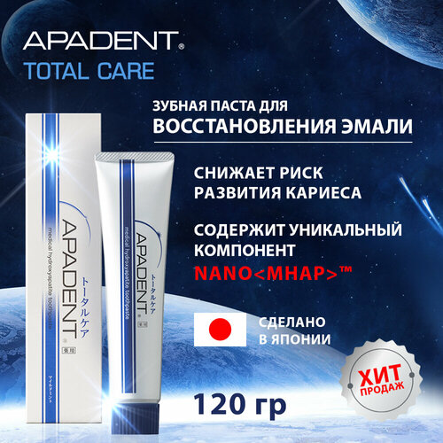 Зубная паста Apadent Total Care, мята, 120 мл, 120 г, синий