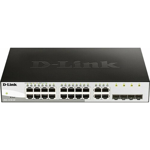 D-Link DGS-1210-20FL2A Управляемый L2 коммутатор с 16 портами 101001000Base-T и 4 комбо-портами 1001000Base-TSFP 46290₽