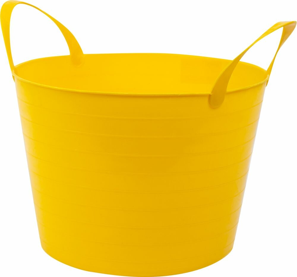 фото Ведро с ручками гибкое Дельта жёлтое 14 л, мягкий пластик