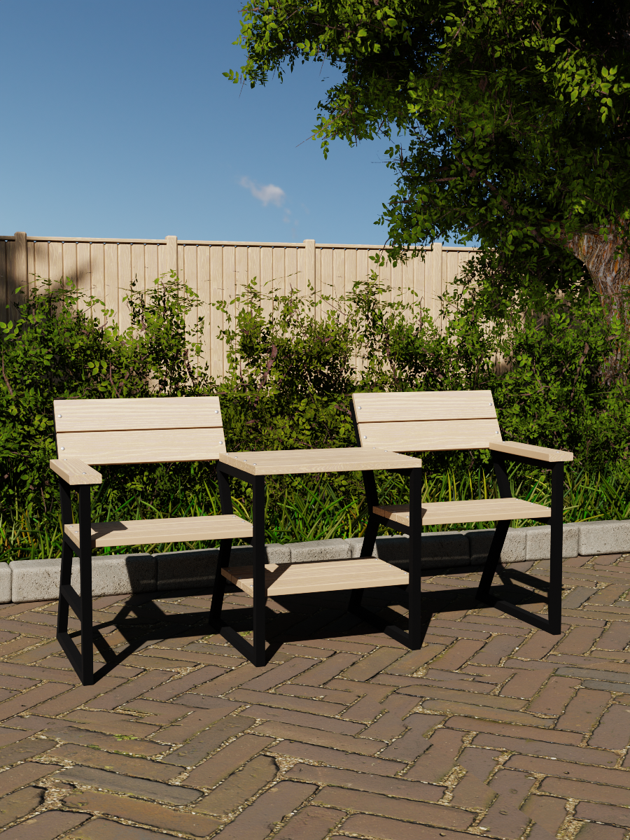 фото Скамейка для дачи 2 в 1 в стиле "Лофт"