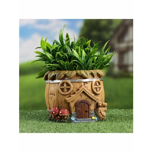 Кашпо Домик грибочек 13х13х11см 1166₽
