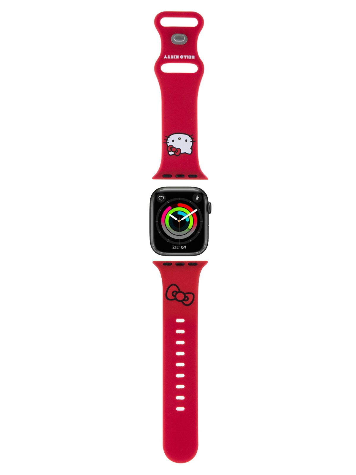 Hello Kitty для Apple Watch 41/40/38 mm ремешок Liquid silicone Kitty Head Red