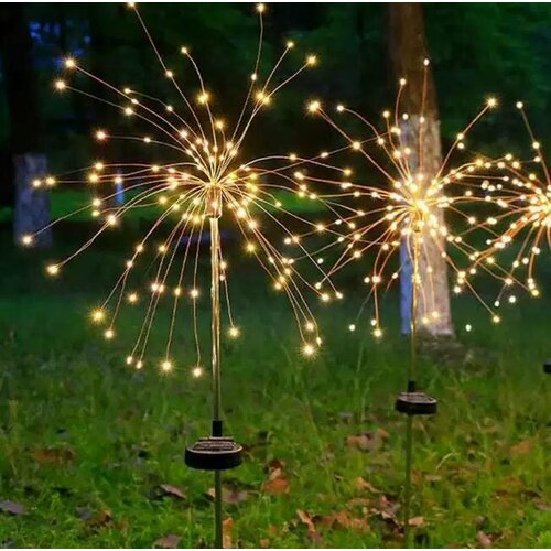 Светильник садовый на солнечной батарее 2шт уличный фонарь Одуванчик гирлянда тёплый свет 1100₽