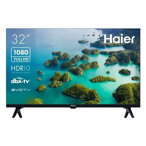 32" Телевизор HAIER Smart TV S2, FULL HD, черный, смарт ТВ, Android TV