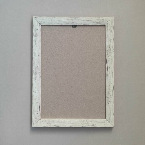 Багетная рама 18x20 см (BR2nb), со стеклом и задником, пластик, цвет: белая сосна