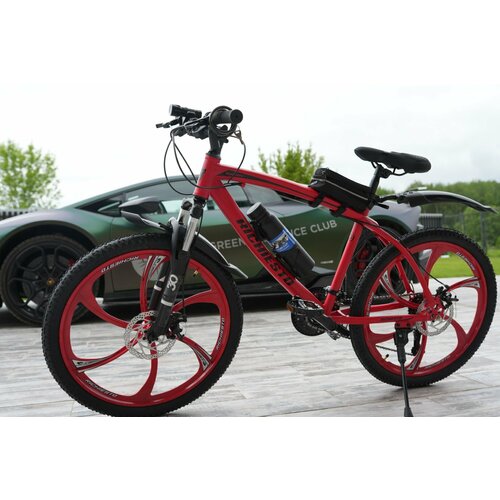 Велосипед горный RICHIESTO 24 Рама 14 Алюминиевые Литые диски Спортивный красный 26500₽