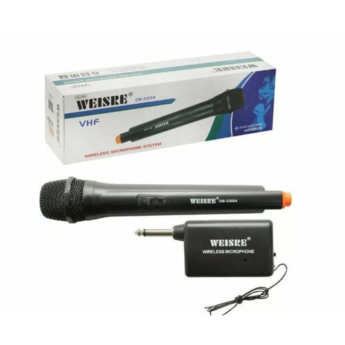 Беспроводной ручной микрофон Weisre DM-3308A черный подарок музыка 139900₽