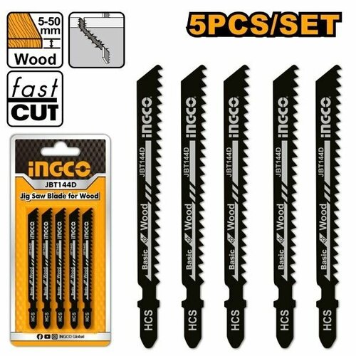 Пилки для лобзика INGCO T144D 5 шт 260₽