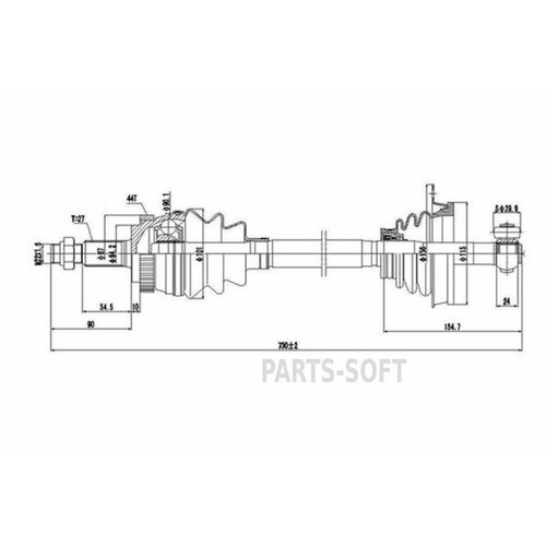 DYNAMATRIX-KOREA DDS250221 полуось привода колеса 10050₽
