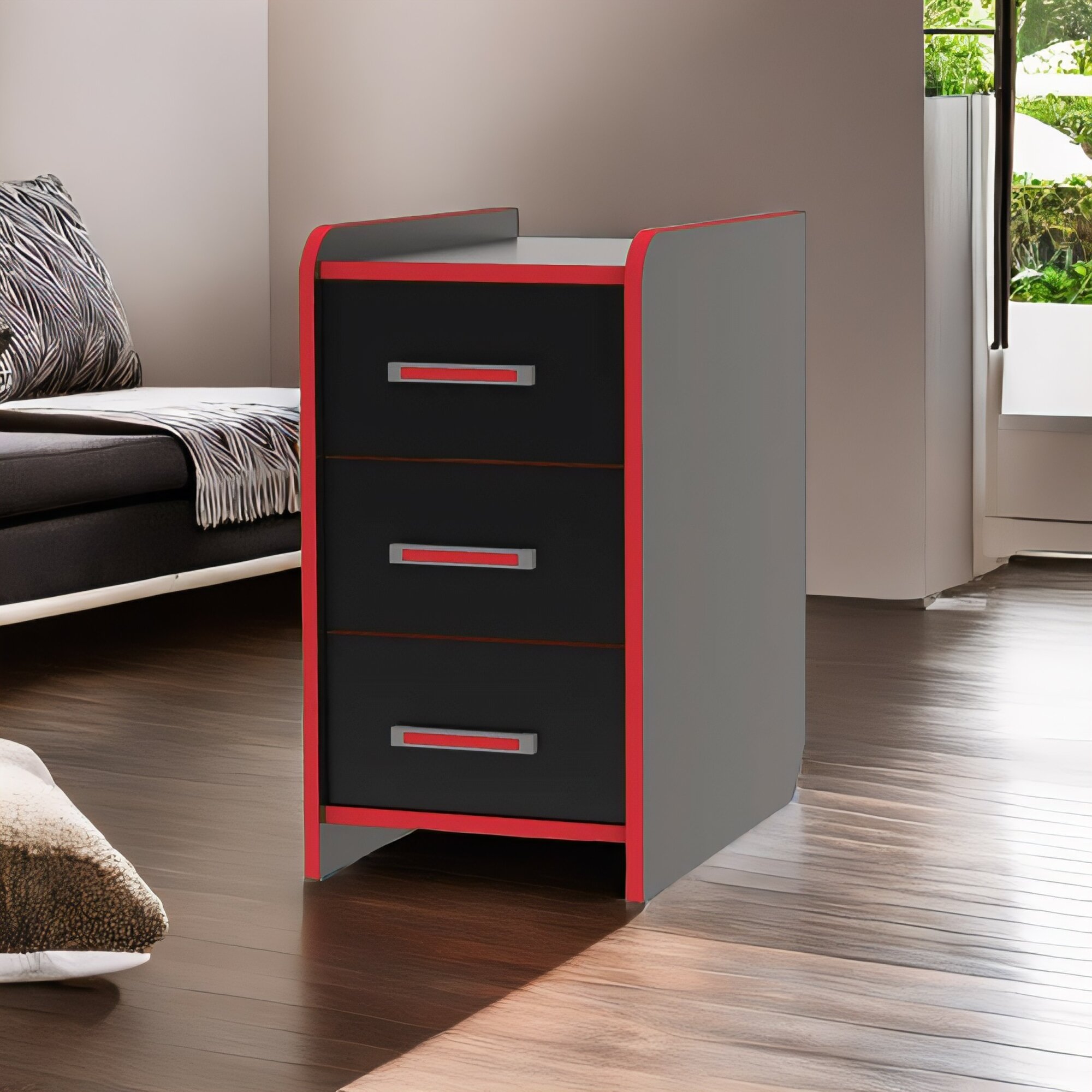 фото Тумба Геймера КЛ 9.3 черный/красный