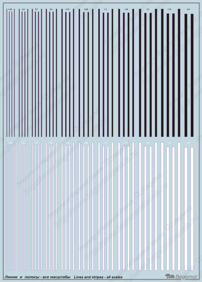 Декаль Полосы и линии на все масштабы — фото 1