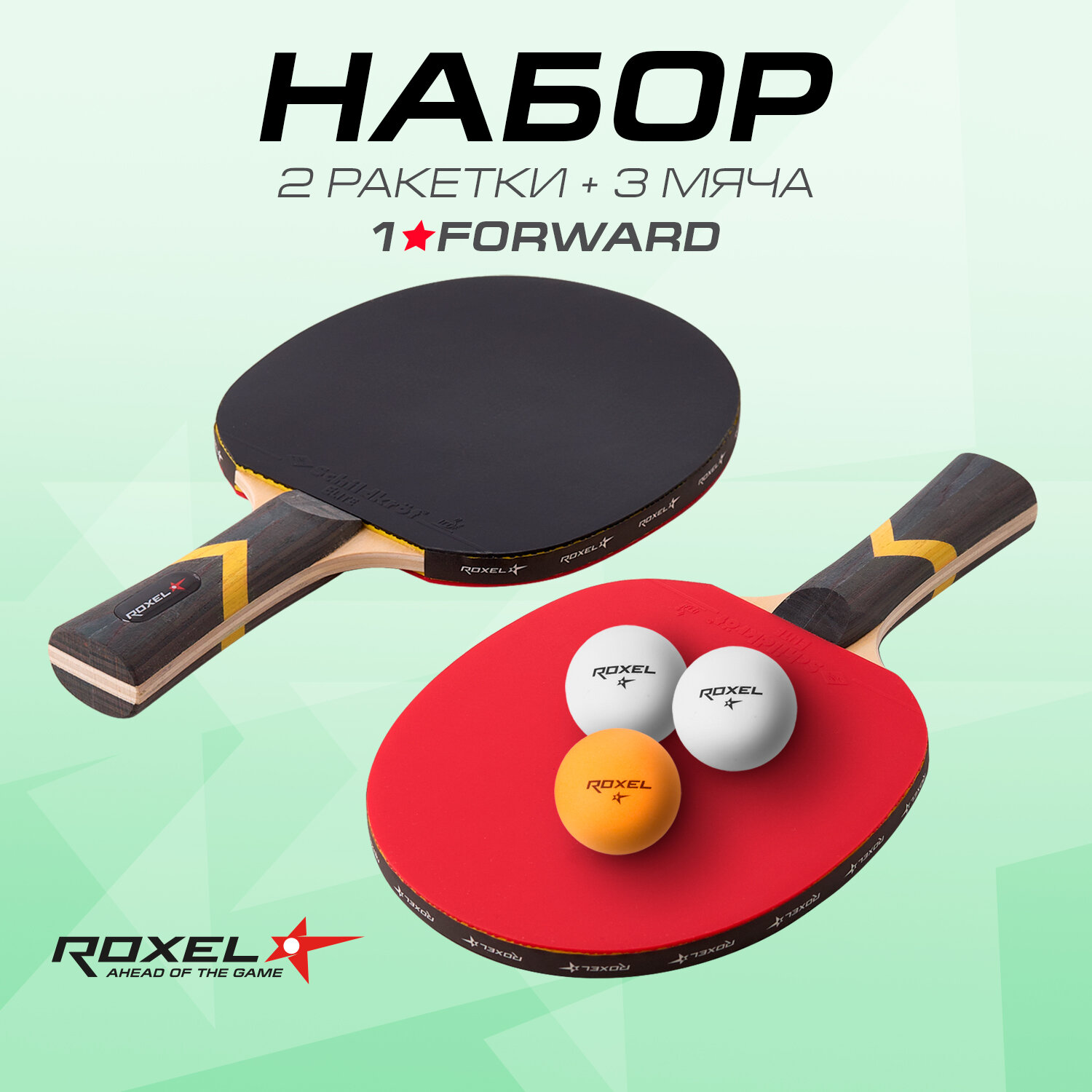 Набор для настольного тенниса Roxel Forward (2 ракетки + 3 мяча)