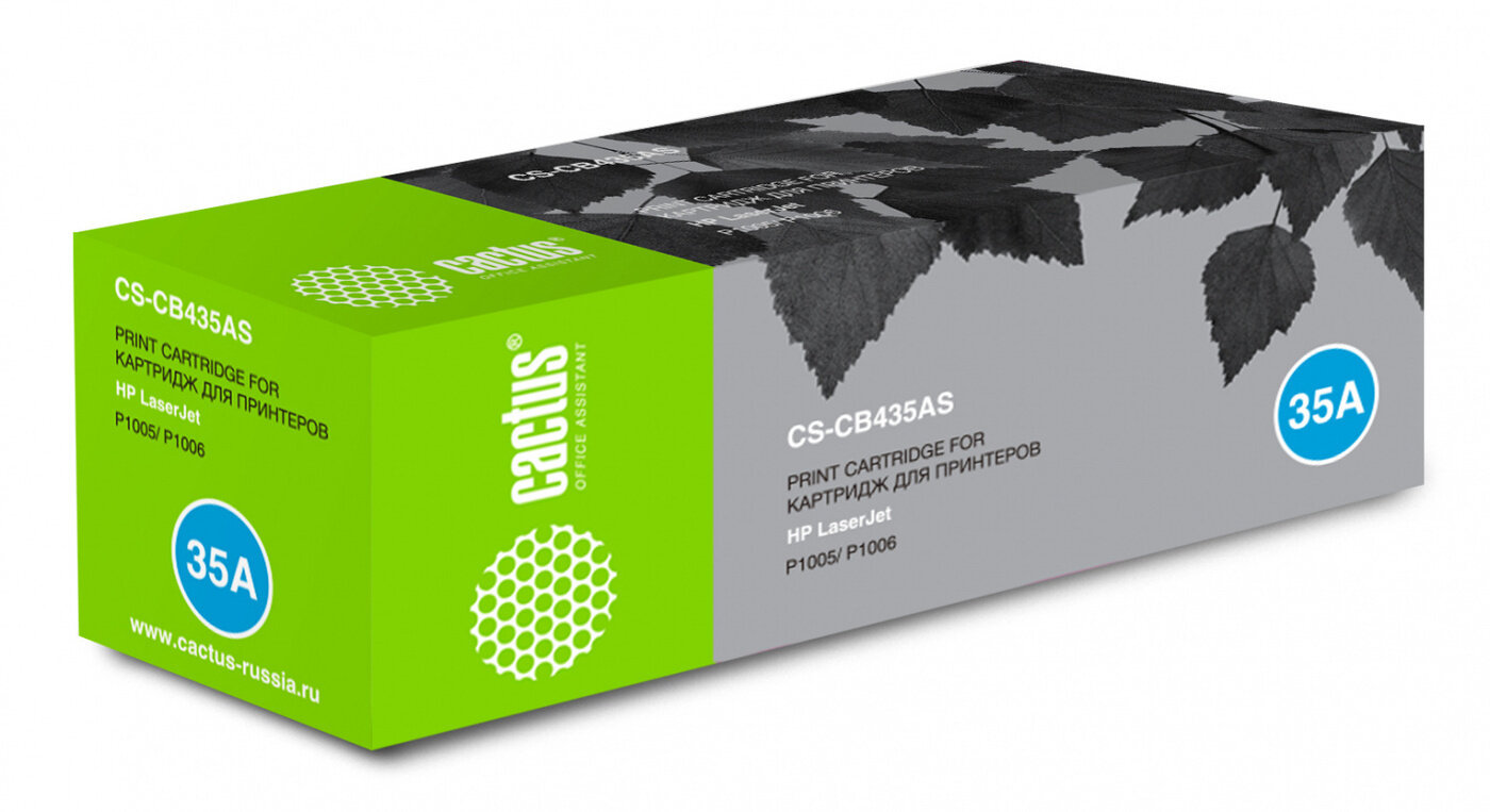 Тонер-картридж Cactus CS-CB435AS черный для HP LJ P1005/P1006 (1500стр.)